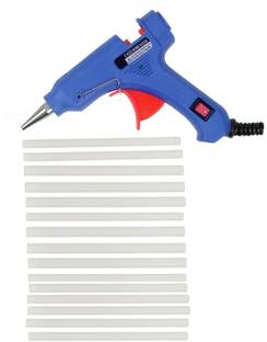 FADMAN NEW BLUE MINI 20 WATT ON OFF SWITCH AND INDICATOR WITH ONLY 15 STICKS Standard Temperature Corded Glue Gun