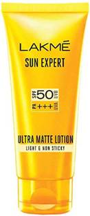 Lakmé Sunscreen - SPF 50 PA+++ Sun Expert SPF 50 PA+++ Ultra Matte Lotion, 50 ml