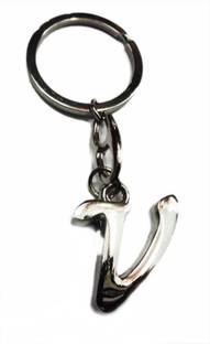GCT Alphabet Letter V Metal Key Chain