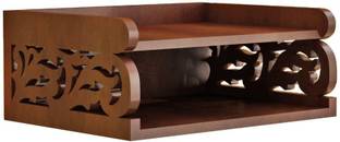 Ruby Perl A Brown Classy Wooden Set Top Box Stand MDF (Medium Density Fiber), Wooden Wall Shelf