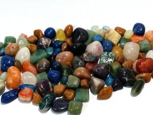 numeroastro Original & Natural 50 Pcs Mix Chakra Tumbled Stones (50 Pcs Set) (2 Cms Approx) Decorative Showpiece  -  2 cm