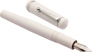Ledos Glare Collection Diplomate Acrylic White FLEX NIB & 3in1 Ink Fill Fountain Pen