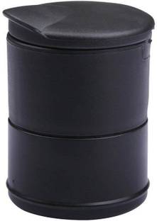 RHONNIUM ™ Car Ashtray, Portable Auto Cigar Ashtray with LED Light Smokeless Outdoor Home Office Cigarette Ashtrays - Smart Black Black Plastic, PTFE (Non-stick), Aluminium Ashtray