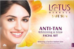 LOTUS Herbals Safe Sun Anti Tan Whitening And Glow 4 In 1 Fairness Facial Kit