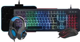 Cosmic Byte Gaming Essentials Combo (Keyboard, Mouse, Mousepad, Headphone)  Gaming Accessory Kit