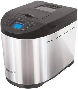 Sharp SHARP-PE105CS Table-Top Bread Maker for Home, Kitchen | Fully Automatic Functions | 12 Pre-Programmed Menus Including Gluten-Free | 3 Crust Colours | Fruit & Nut Dispenser | LCD Display | Grey, Black Bread Maker
