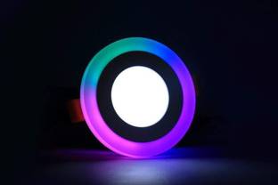 D'Mak 5 Watt Round PGB Color Multicolor Effect 3D Led Panel Light (Pack of 01) Ceiling Light Ceiling Lamp
