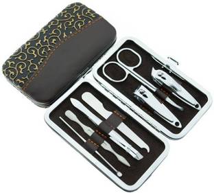 COMODO 7-In-1 Stainless Steel Nail Clippers Scissors Cutter Manicure Pedicure Filler Set Makeup Kit