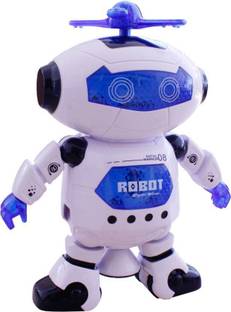 KM ROYALS KM Royals Dancing Robot with Music, 3D Flashing Lights, Dancing Naughty Robot for Kids,Battery Operated, Multi Color (White)