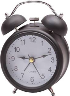 frestol Analog Twin bell Alarm Clock With Backlight System Black Clock