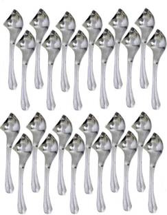 Sukot 24 PCs Stainless Ice cream Spoon Dessert Spoon Stainless Steel Ice-cream Spoon Set