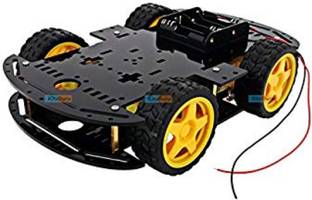 कित्स्गुरु Smart Car Chassis 4WD / Racing Car / Robot Car Chassis/Wheels/Motors Black ऑटोमोटिव इलेक्ट्रॉनिक हॉबी किट