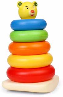 Barodian's funny Teddy 5 Rings (Small), Brilliant Basics Rock-a-Stack, Multicolor | Kids Learning, Stacking, Colors, Shapes, Designs