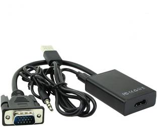 microware VGA Cable 0.01 m VGA Male to HDMI Female Converter Adapter for Laptop/Desktop/HDTV/PC/DVD (Black)