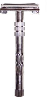 KONIT High-Class Chrome Coated Brass Twist Open Double Edge Safety Shaving Razor, Men & Women