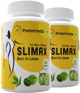 Potentveda Slimax Garcinia cambogia Green Coffee Beans & Green Tea Extracts combo for weight loss Men & Women 60 capsules