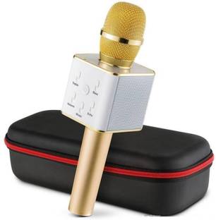PRRO Q7 Portable Wireless Karaoke Microphone Handheld Condenser Microphone Inbuilt Speaker Microphone Wireless Microphone