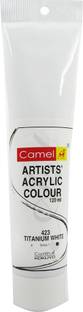 Camlin Kokuyo Artist Acrylic Colour Tubes 120ml Titanium White 423