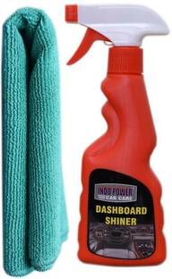 INDOPOWER DASHBOARD SHINER SPRAY 250ml.+ 1PC CAR MICROFIBER CLOTH GREEN. Car Washing Liquid