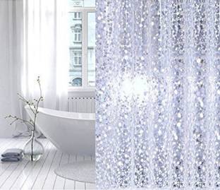CASA FURNISHING 247 cm (8 ft) PVC Shower Curtain (Pack Of 2)