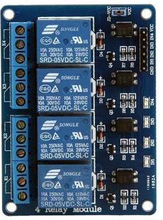 Robokitshop 4 Channel 5V 10A Relay Module Board With Optocoupler Interconnect Electronic Hobby Kit