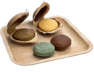 looms & weaves Natural & Hand Made Ayurvedic Soaps (Set Of 4 Hand Made Soaps Of 100 Grams Each)