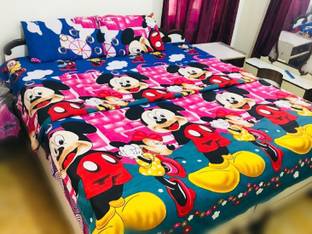 MH DÉCOR 140 TC Polycotton Double Printed Flat Bedsheet