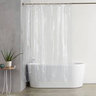 CASA FURNISHING 248 cm (8 ft) PVC Room Darkening Shower Curtain (Pack Of 2)