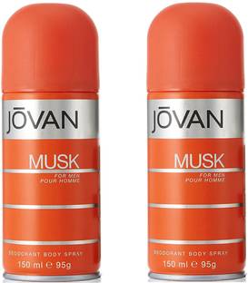 Jovan Musk Deodorant Body Spray For Men 150ML Each (Pack of 2) Deodorant Spray  -  For Men