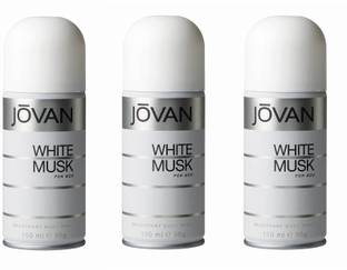 Jovan White Musk Deodorant Body Spray For Men 150ML Each (Pack of 3) Deodorant Spray  -  For Men