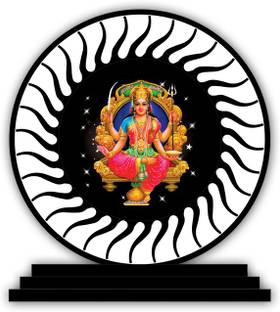 Vprint Santoshi Maa Acrylic Figurine Showpiece with Led and Charger Decorative Showpiece  -  12 cm