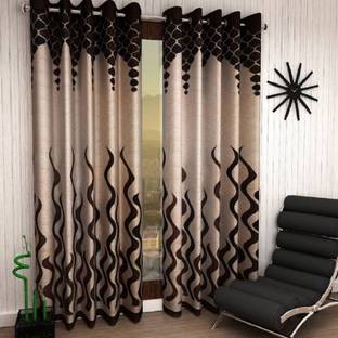 Home Garage 213 cm (7 ft) Polyester Semi Transparent Door Curtain (Pack Of 2)