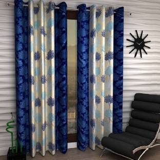 Panipat Textile Hub 152 cm (5 ft) Window Polyester Semi Transparent Curtain (Pack Of 2)
