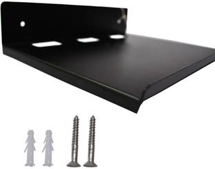 SeCro Set Top Box Stand/DVR Stand/DTH Stand/WIFI Router Stand/Set Top Box Wall Mount Shelf Bracket - Ideal For All Types Of Set Top Box Black Metal 24 Shelf Bracket