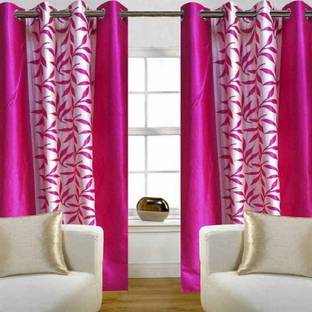 Phyto Home 152 cm (5 ft) Window Polyester Semi Transparent Curtain (Pack Of 2)