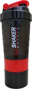GSK Protein Shaker Bottle for gym with 2 Storage Extra Compartment 500 ml Shaker