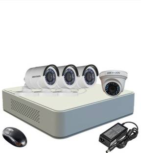 HIKVISION HIKVISION DS-7A04HGHI-F1/N OR DS-7A04HGHI-F1/ECO 4CH DVR 01 NO,DS-2CE5ACOT-IRP OR DS-2CE5ACOT-IRP/ECO DOME CAMERA 01 NO, AND DS-2CE1ACOT-IRP OR DS-2CE1ACOT-IRP/ECO BULLET CAMERA 3NOS 720P RESOLUTIOON. Security Camera
