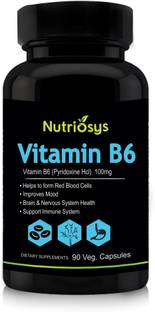 Nutriosys Vitamin B6 - 100mg,Veg Capsules