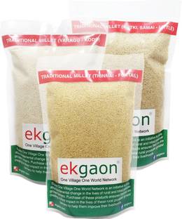 Ekgaon Combo - 4: Healthy Traditional Millets (Kodo Millet 500g,Foxtail Millet (Thinai)500g), LIttle Millet (Kutki) 500g) Little Millet