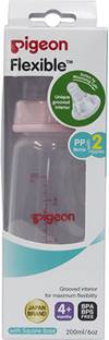 Pigeon Peristaltic Nursing Bottle Kpp 200Ml (Pink) With 2 Nipple M - 200 ml