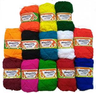 YARDLEY Hand Knitting Art Craft Soft Fingering Crochet Hook Yarn, Needle Knitting Thread For Wool Ball Hand Knitting Art Craft Soft Fingering Crochet Hook Yarn, Needle Knitting Thread Dyed Pack Of 13