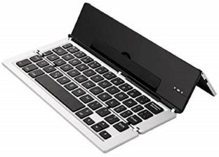 Un-Tech Foldable Keyboard with Kickstand for iPhone, iPad, Andriod Cellphone and Windows Tablet Silver Magnetic, Bluetooth, Wireless Tablet Keyboard