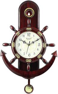 A&A Plaza Pendulum Wall Clock Analog 36 cm X 32 cm Wall Clock