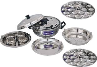 TENNYSON STEAMER MULTIKADAI SMALL WITH MINI IDLI PLATE Stainless Steel Steamer
