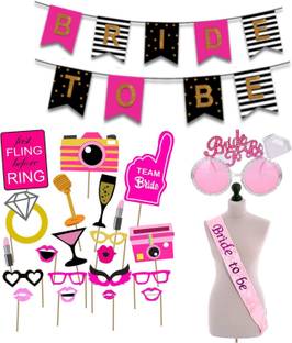 Party Propz 22 Pcs Bride to be Photo Booth + 1 Banner + 1 Sash + 1 Bride to be Eyeglass Party Decorations