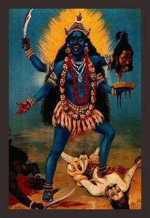 Mad Masters Maa Kali Art 1 Piece wooden framed painting |Wall Art | Home Décor | Painting Art | Unique Design | Attractive Frames Digital Reprint 12 inch x 18 inch Painting