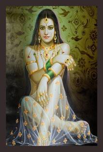 Mad Masters Elegant beautiful Looking lady 1 Piece wooden framed painting |Wall Art | Home Décor | Painting Art | Unique Design | Attractive Frames Digital Reprint 12 inch x 18 inch Painting