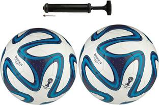 ALEN Brazuca Blue Double Combo Football + Pump Football Kit