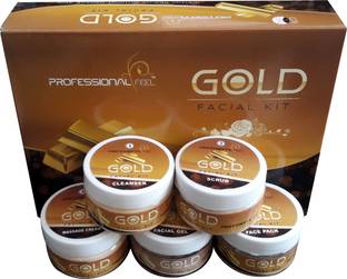 PROFESSIONAL FEEL Feel Gold Facial Kit, Way To Use Facial Kit, Fairness, Whiting, Skin, Instant Result Without Damage Skin (set 5)