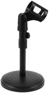 Eightiz Foldable Desk Table Microphone Stand Computer Mic Tripod Stand Angle Adjustable Folding Holder Mount Desk Stand